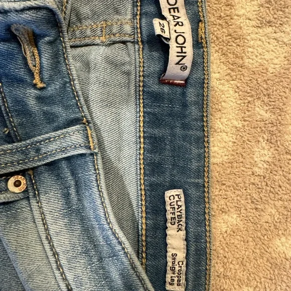 Dear John Blue Boyfriend Jeans Distressed Cuffed - Picture 4 of 4